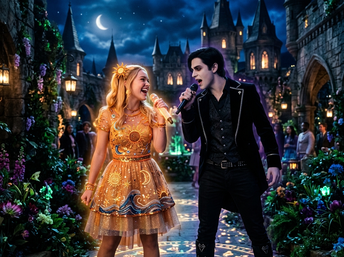 Nova and Victor in Disney's ZOMBIES 4: Dawn of the Vampires